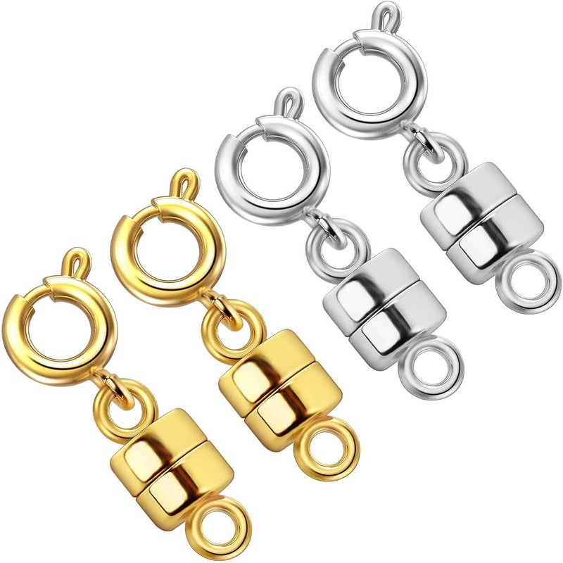 OHINGLT Strong Magnetic Necklace Clasps and Closures,Gold and Silver Plated Jewelry Clasps Converters for Bracelet Necklaces Chain - Image 1